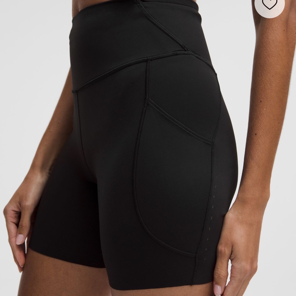 High-Waisted Black Women's Lululemon Biker Shorts